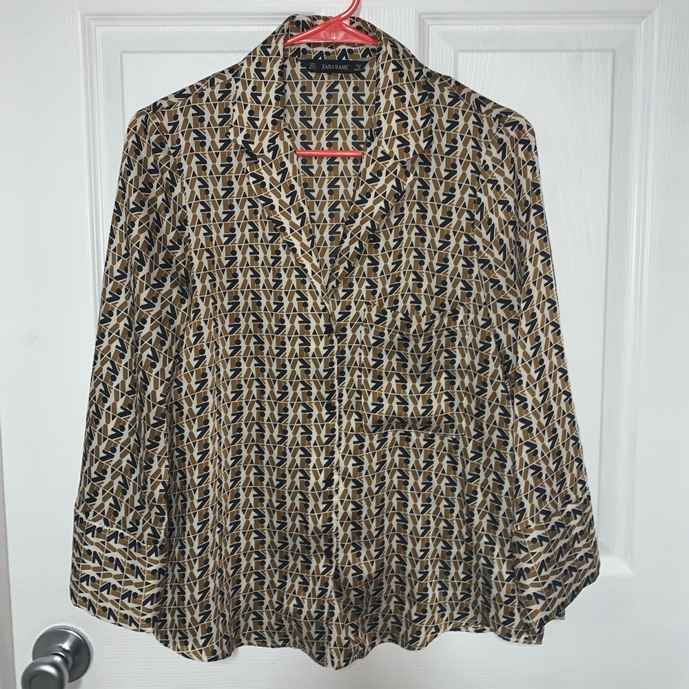 Zara Logo Button Down Top